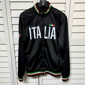 Italia Track Jacket Youth XL Fits Women’s S/M Black Tricolor
